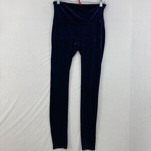 SPANX size‎ Large Blue Velvet Stretch Comfy Pull-on Leggings